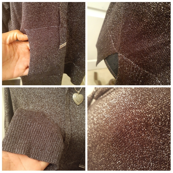 💎NWT Tommy Hilfiger Black Sparkly Stretch Hoodie - Picture 3 of 7